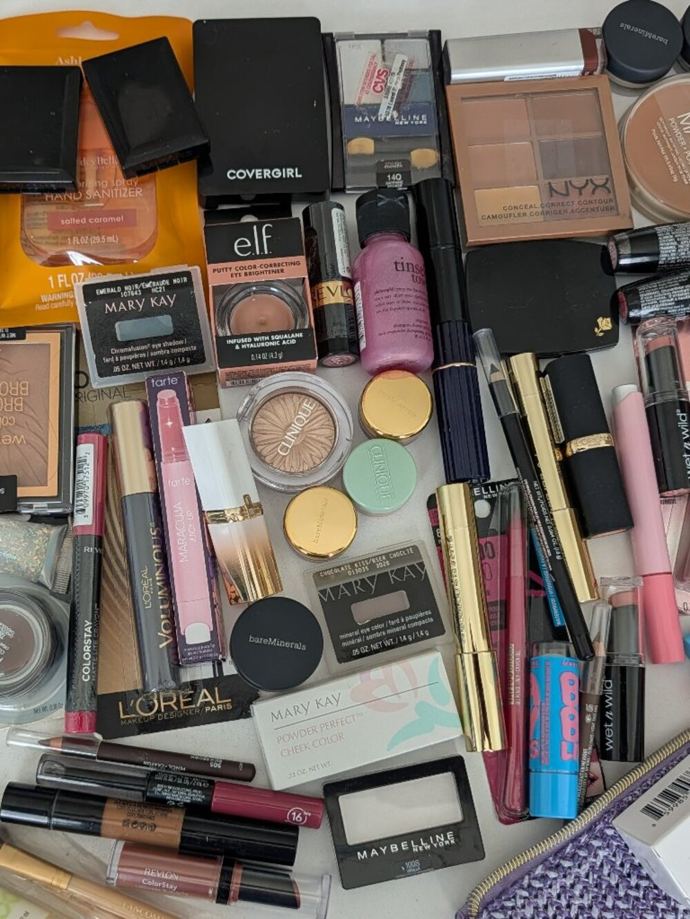 Lot of Mixed Beauty Cosmetics Lancome Bareminerals Tarte Clinique Maybelline New